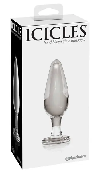 Pipedream Icicles No. 26 Glass Plug Clear, 11 cm, Hypoallergenic