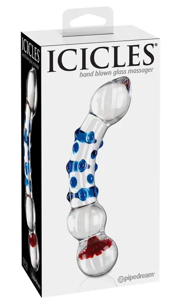 Pipedream Icicles No. 18 Glass Massage Wand Clear/Blue 17.5 cm