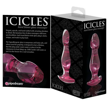 Pipedream Icicles No. 73 Pink Premium Glass Plug 11 cm