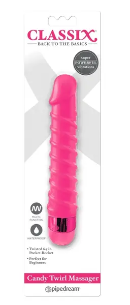 Pipedream Classix Candy Twirl Vibrating Device Pink 16.2 cm Waterproof