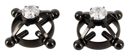 Bad Kitty Shiny Star Adjustable Black Nipple Jewelry - 2 Pieces