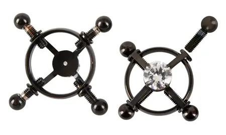 Bad Kitty Shiny Star Adjustable Black Nipple Jewelry - 2 Pieces