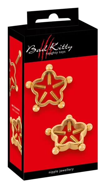 Bad Kitty Golden Flower Adjustable Nipple Jewelry Stainless Steel