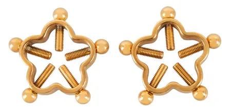 Bad Kitty Golden Flower Adjustable Nipple Jewelry Stainless Steel