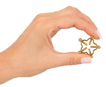 Bad Kitty Golden Flower Adjustable Nipple Jewelry Stainless Steel