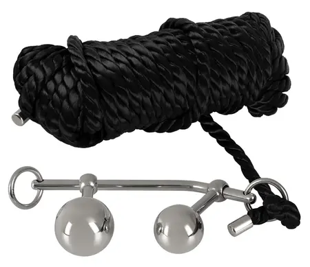 You2Toys Adjustable Dual Plug Set with 10m Bondage Rope, Metal & Polyester