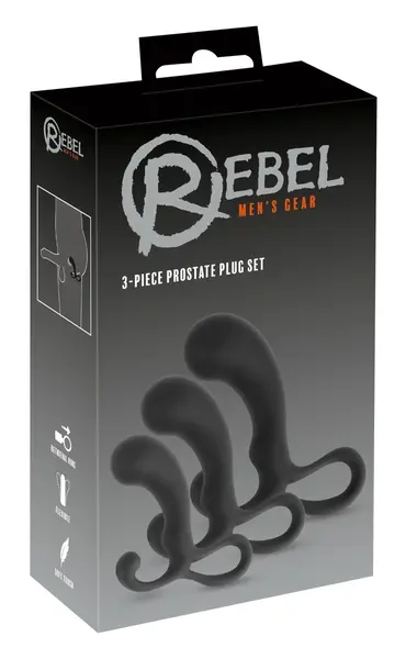 Rebel Prostate Plug Set 3-Piece - Ergonomic Silicone Anal Training Kit