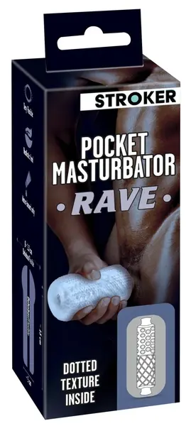 Stroker Pocket Intimate Device Rave Transparent Flexible 13 cm TPE