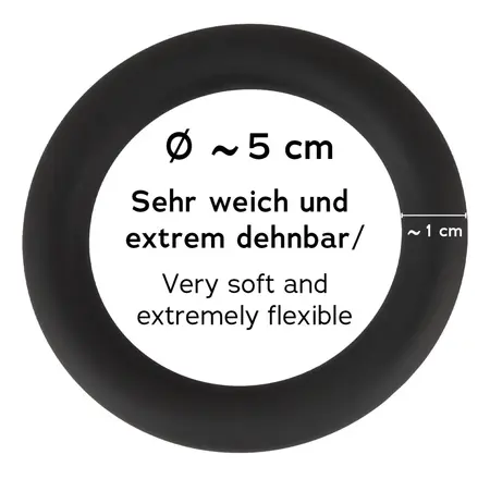 You2Toys Silicone Dual Support Loop Flexible 5 cm Black Ring