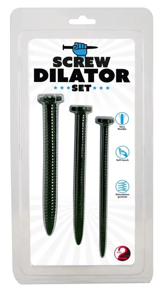 You2Toys Set of 3 Spiral Silicone Urethral Dilators, 15.5 cm, Black