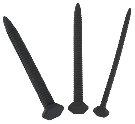 You2Toys Set of 3 Spiral Silicone Urethral Dilators, 15.5 cm, Black
