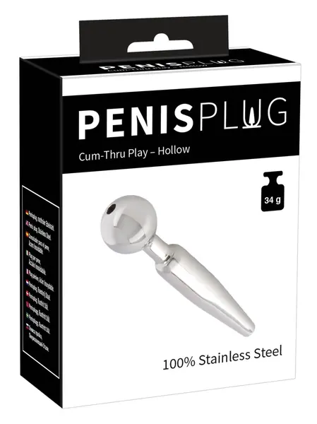 Mystim Cum-Thru Stainless Steel Hollow Urethral Sound 6.7 cm