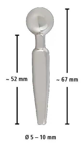 Mystim Cum-Thru Stainless Steel Hollow Urethral Sound 6.7 cm
