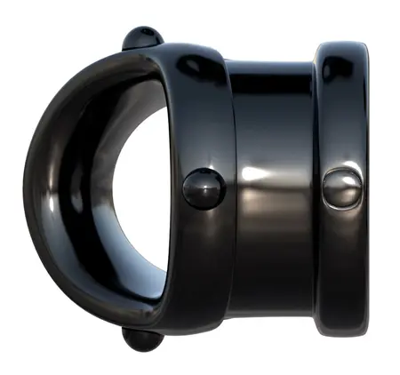 Pipedream Rock Hard Dual Support Ring, Soft TPR, Black, 7 cm