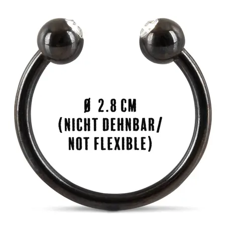 Rebel Stainless Steel Glans Ring with Decorative Balls 2.8 cm