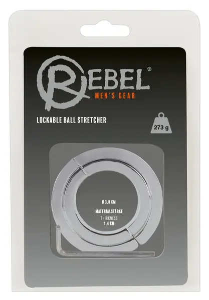 Rebel Lockable Metal Ball Stretcher 3.8 cm Adjustable Ring