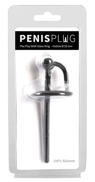 Mystim Glans Ring Intimate Urethral Dilator Silicone 12cm Black