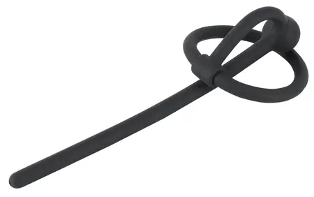 Mystim Glans Ring Intimate Urethral Dilator Silicone 12cm Black