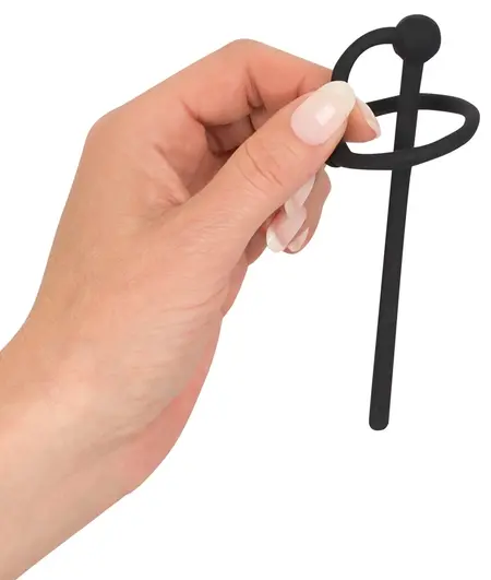 Mystim Glans Ring Intimate Urethral Dilator Silicone 12cm Black