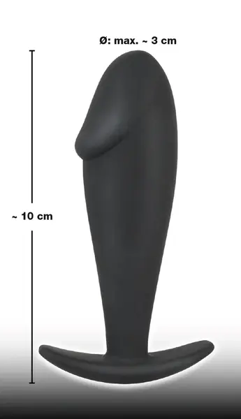 Bad Kitty Small Silicone Plug Black 10 cm Ergonomic Design