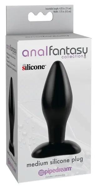 Blush Novelties Luxe Medium Silicone Plug Black 12cm Ergonomic Base