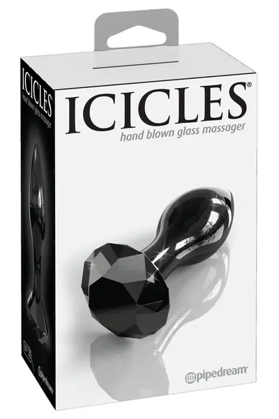 Pipedream Icicles No. 78 Glass Plug with Diamond-Shaped Base, Black 9 cm