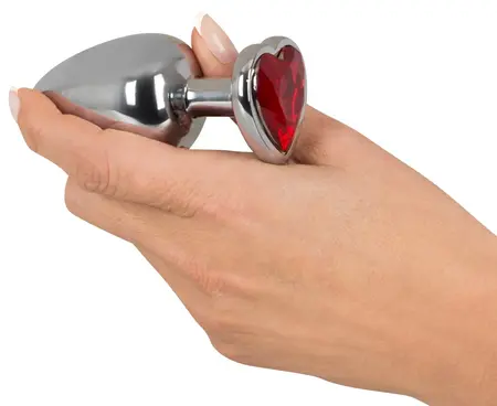 You2Toys Diamond Plug Large - Aluminium, Heart-Shaped Gem, 9.4 cm
