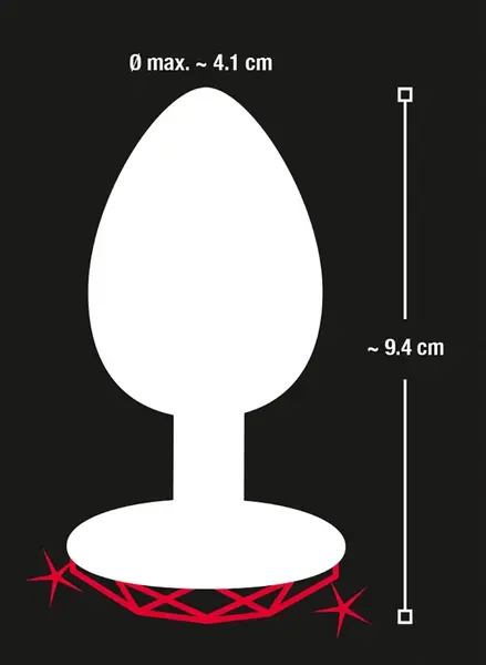 You2Toys Diamond Plug Large - Aluminium, Heart-Shaped Gem, 9.4 cm