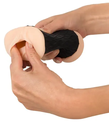 Nature Skin Double-Ended Intimate Device TPE Black Sleeve 14.3cm