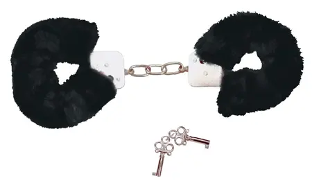 You2Toys Metal Handcuffs Black with Soft Removable Plush Cover