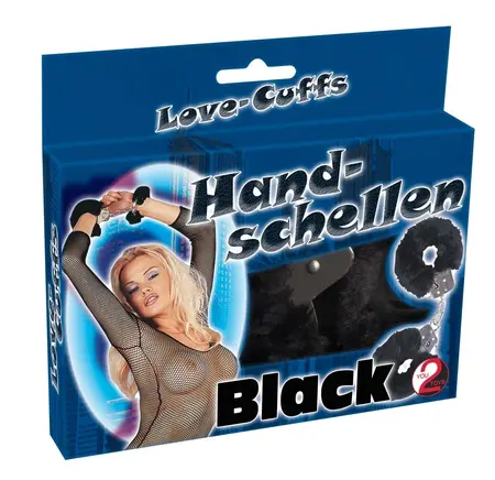 You2Toys Love Cuffs Black - Steel Handcuffs with Plush Covering