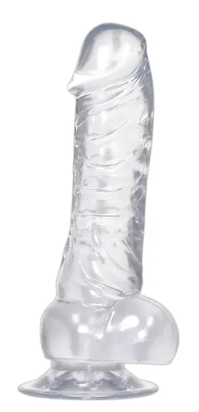 Crystal Clear Dong Model 18 cm Transparent with Suction Base PVC