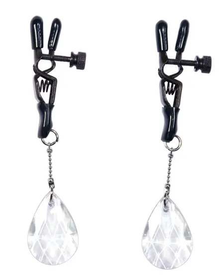 Bad Kitty Adjustable Clamp Nipple Jewelry with Drop-Shaped Pendants 11.5cm