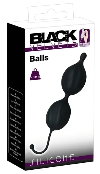 Black Velvets Silicone Weighted Balls with Textured Surface 16cm