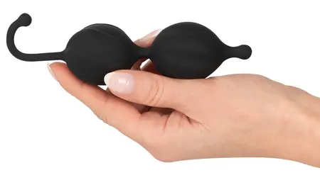 Black Velvets Silicone Weighted Balls with Textured Surface 16cm