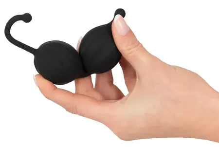 Black Velvets Silicone Weighted Balls with Textured Surface 16cm