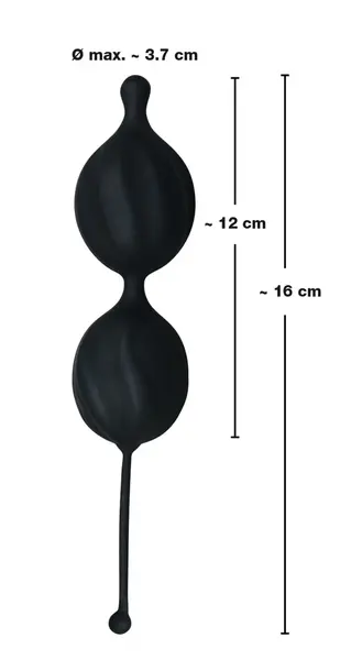 Black Velvets Silicone Weighted Balls with Textured Surface 16cm