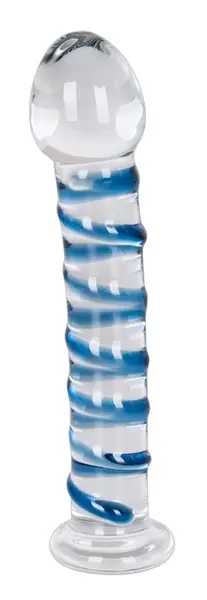Arts Clair Bleu Glass Model Intimate Curved Spiral 18cm with Base