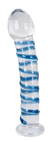Arts Clair Bleu Glass Model Intimate Curved Spiral 18cm with Base