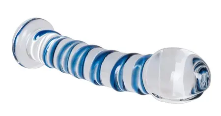 Arts Clair Bleu Glass Model Intimate Curved Spiral 18cm with Base