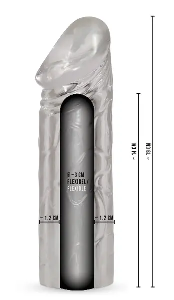 Rebel Mega Extension Transparent Enhancement Sleeve 19 cm TPE