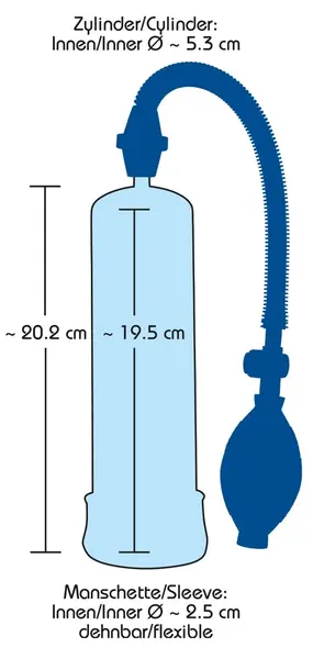 Bang Bang Blue Vacuum Enhancement Device 20.2 cm, Transparent Cylinder
