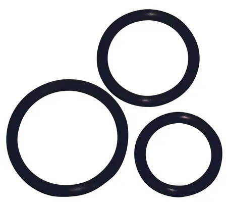 You2Toys Sexy Circles Black Silicone Ring Set - 3 Sizes, Flexible