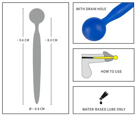 You2Toys Flexible Silicone Urethral Sound Blue 9.6cm
