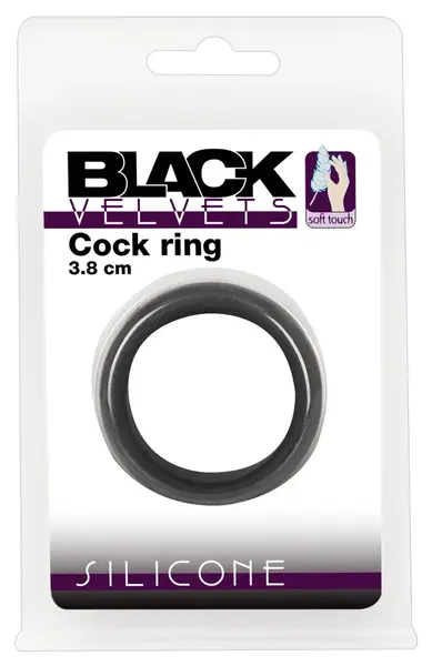 Black Velvets Silicone Ring 3.8 cm Soft Touch Flexible Black