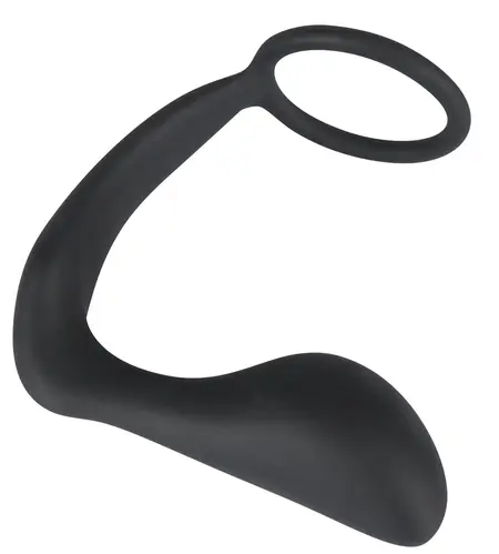 Black Velvets Duo System Silicone Ring & Plug, Black, 10cm