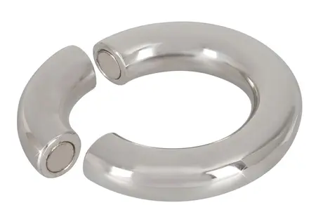 Mister B Magnetic Steel Ring 45 mm - Secure Weighted Design, Silver