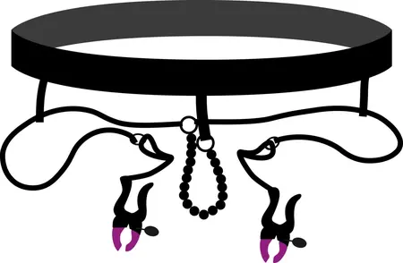 Bad Kitty Adjustable Silicone Clamp with Black Bead String 68cm