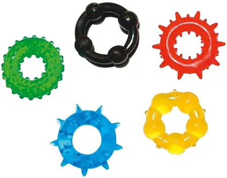 You2Toys Ring Set Marathon - 5 Stretchable TPE Rings, Multicolor