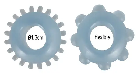 You2Toys Blue Ring Set 2 pcs - Flexible TPE with Textured Surface